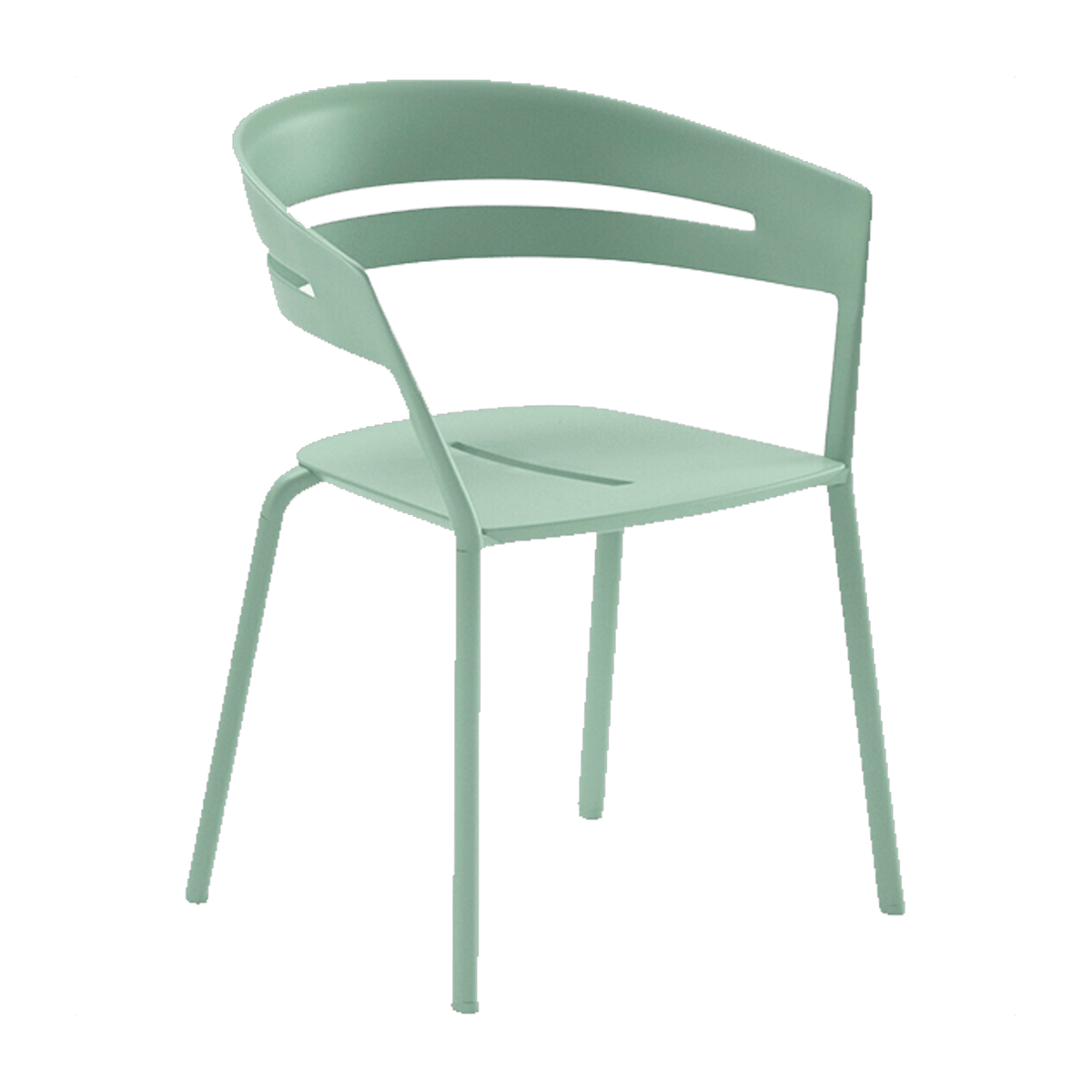 Chaise avec accoudoir en aluminium vert 53 x 61 cm Ria - Fast Spa - The Cool Republic