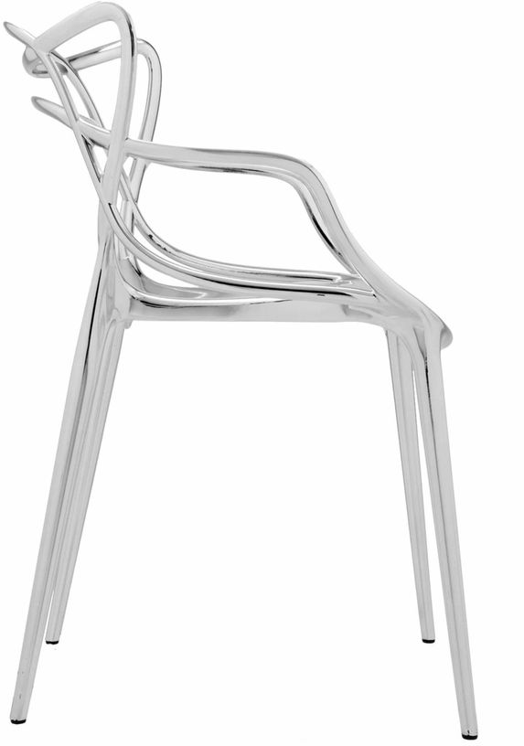 Chaise avec accoudoirs argentée Masters - Kartell - The Cool Republic