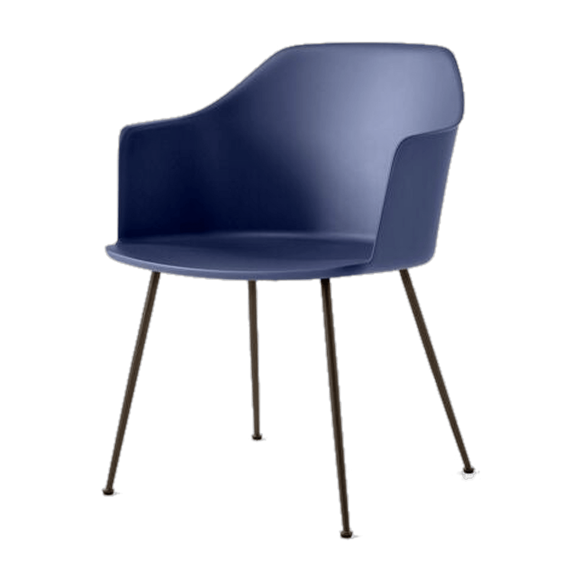 Chaise avec accoudoirs bleu nuit et acier bronze Rely HW33-HW34 - &tradition - The Cool Republic
