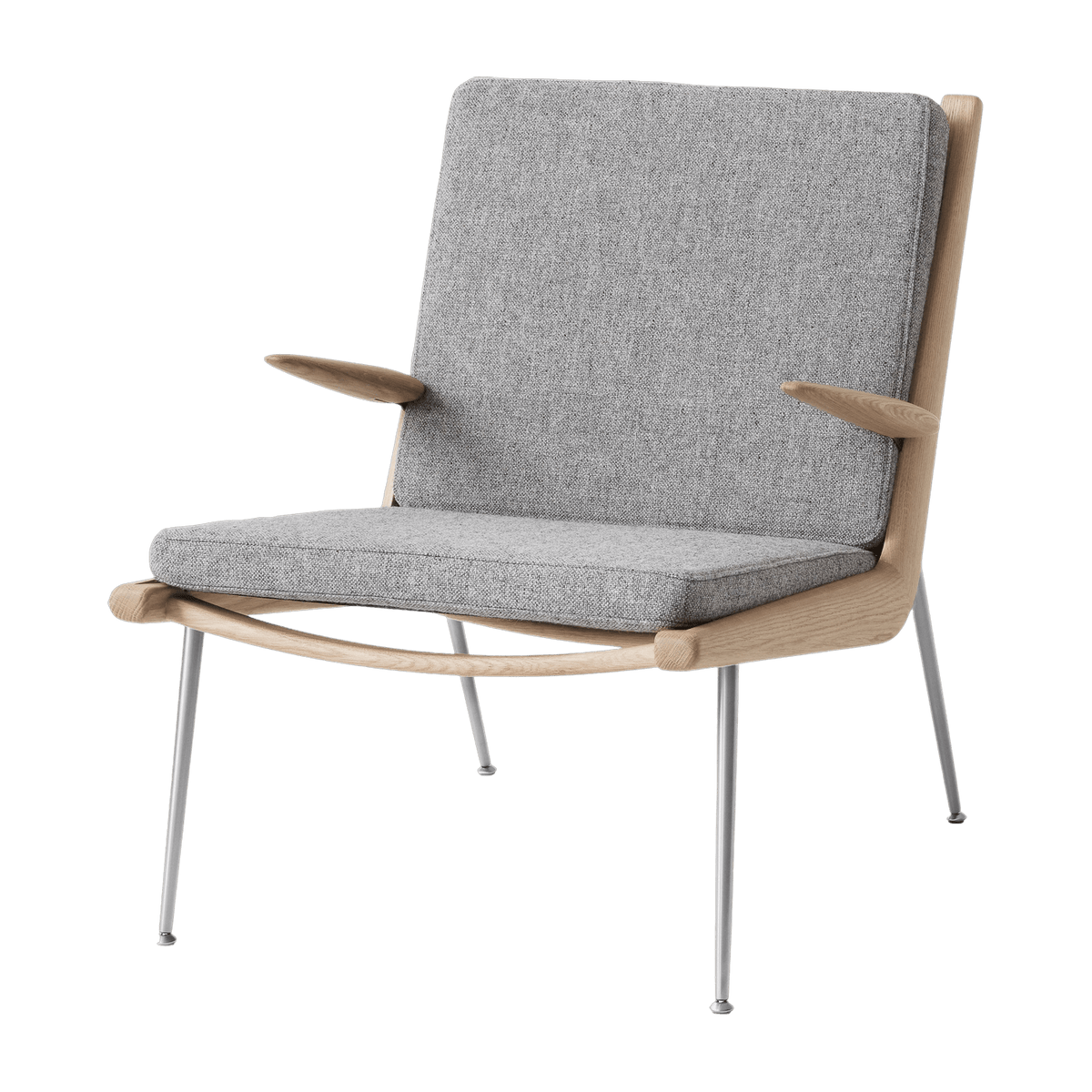 Chair with oiled oak and steel arms Hallingdal 130 Boomerang HM2 - &tradition - The Cool Republic