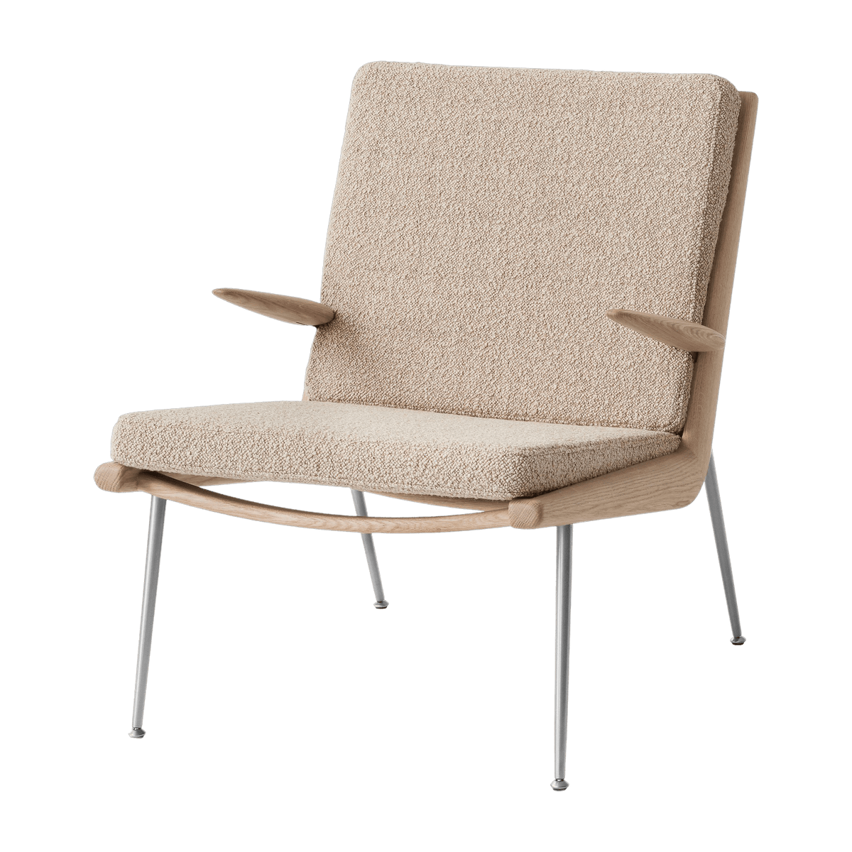 Chair with oiled oak and steel arms Karakorum 003 Boomerang HM2 - &tradition - The Cool Republic