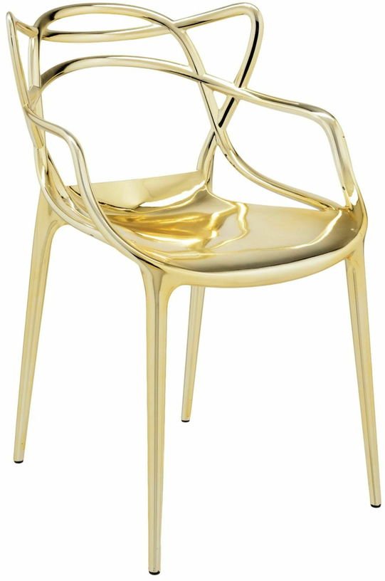 Chaise avec accoudoirs dorée Masters - Kartell - The Cool Republic
