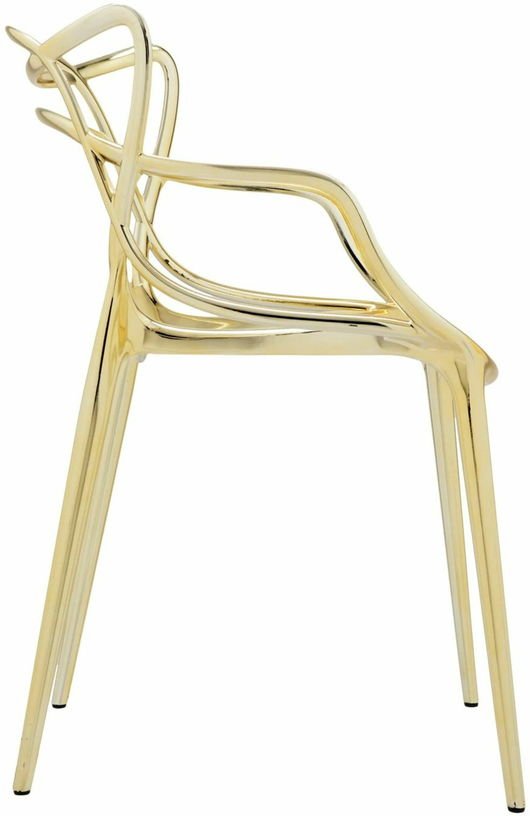 Chaise avec accoudoirs dorée Masters - Kartell - The Cool Republic