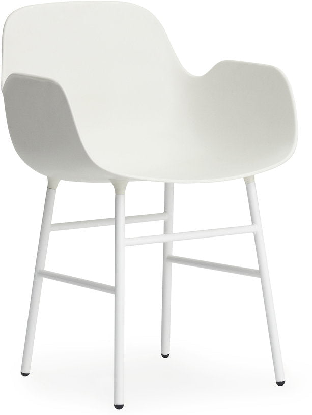 Chaise avec accoudoirs en acier et pp blanc Form - Normann Copenhagen - The Cool Republic