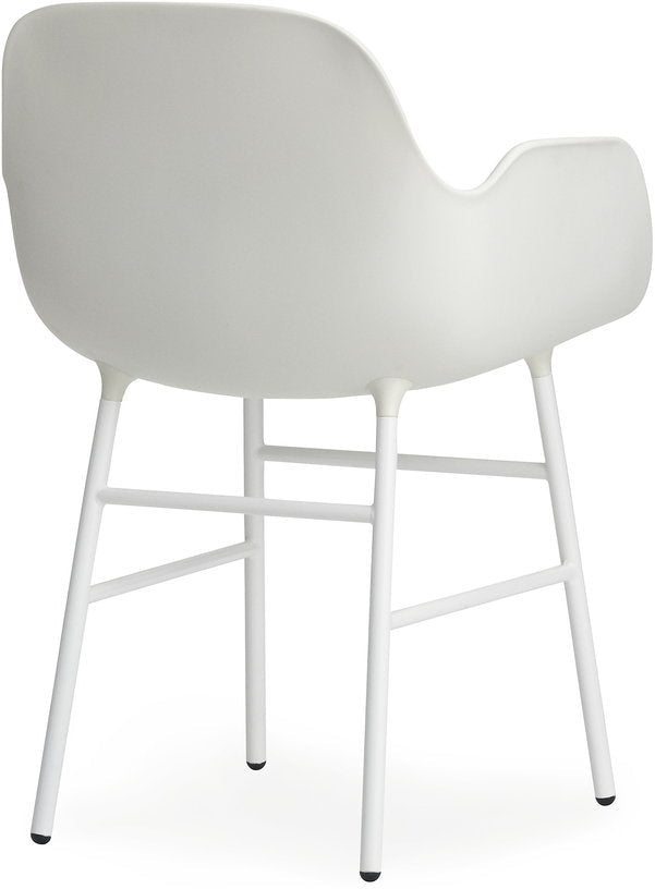 Chaise avec accoudoirs en acier et pp blanc Form - Normann Copenhagen - The Cool Republic