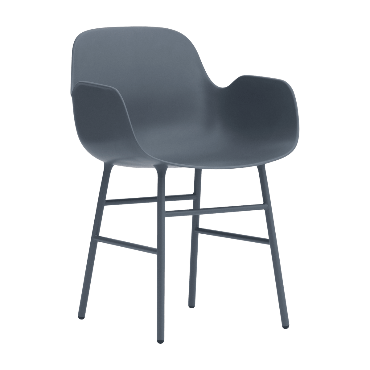 Chaise avec accoudoirs en acier et pp bleu Form - Normann Copenhagen - The Cool Republic