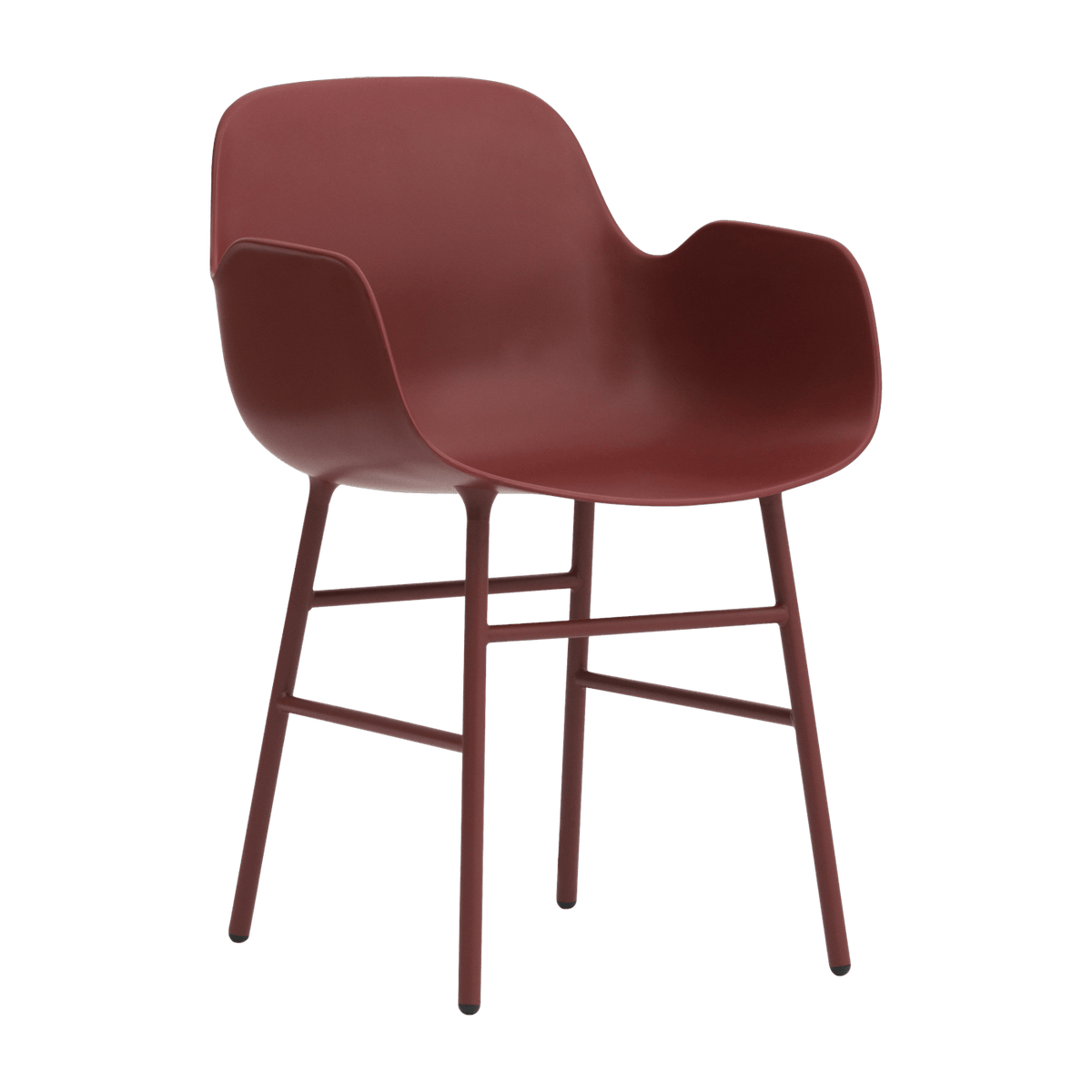 Chaise avec accoudoirs en acier et pp rouge Form - Normann Copenhagen - The Cool Republic