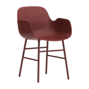 Chaise avec accoudoirs en acier et pp rouge Form - Normann Copenhagen - The Cool Republic