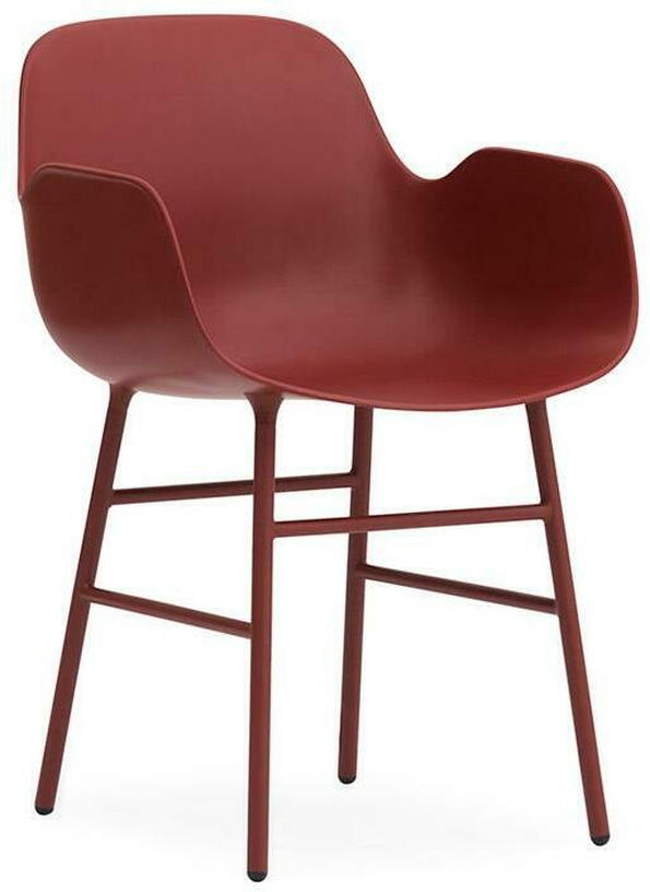 Chaise avec accoudoirs en acier et pp rouge Form - Normann Copenhagen - The Cool Republic