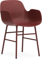 Chaise avec accoudoirs en acier et pp rouge Form - Normann Copenhagen - The Cool Republic