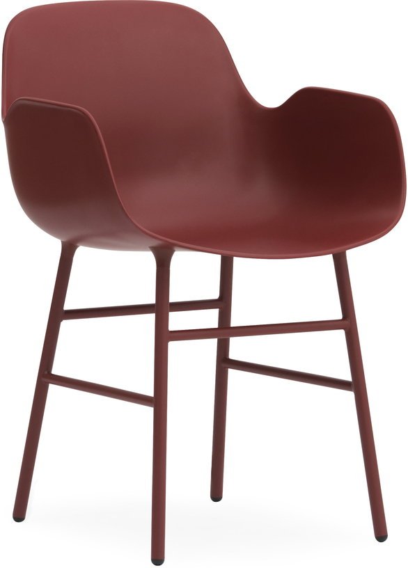 Chaise avec accoudoirs en acier et pp rouge Form - Normann Copenhagen - The Cool Republic