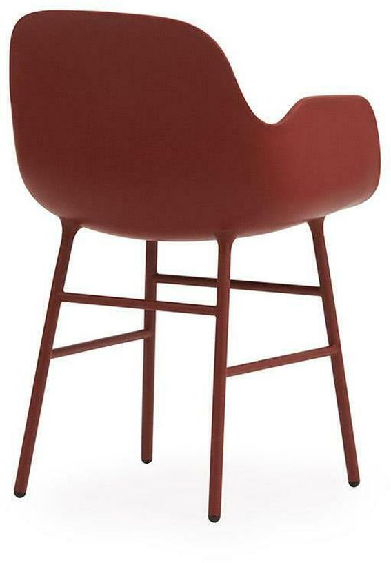Chaise avec accoudoirs en acier et pp rouge Form - Normann Copenhagen - The Cool Republic