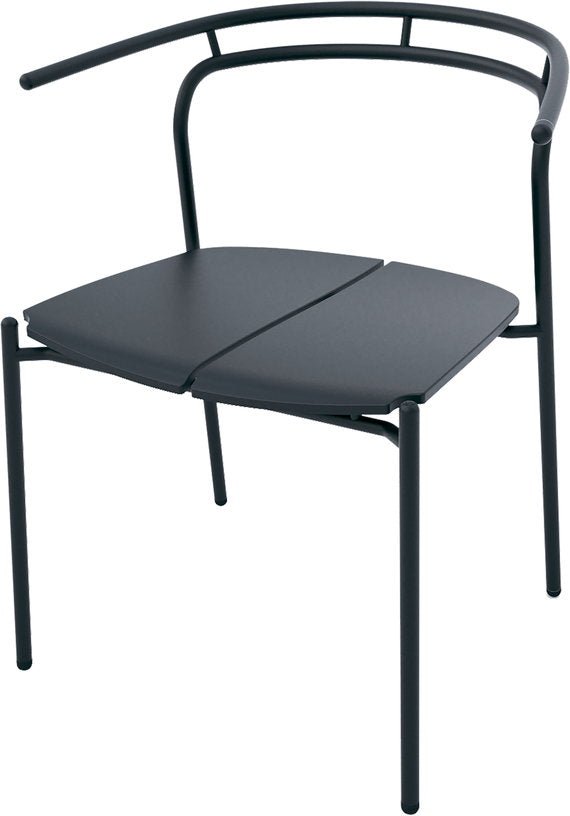 Chaise avec accoudoirs en acier noir Novo - Aytm - The Cool Republic