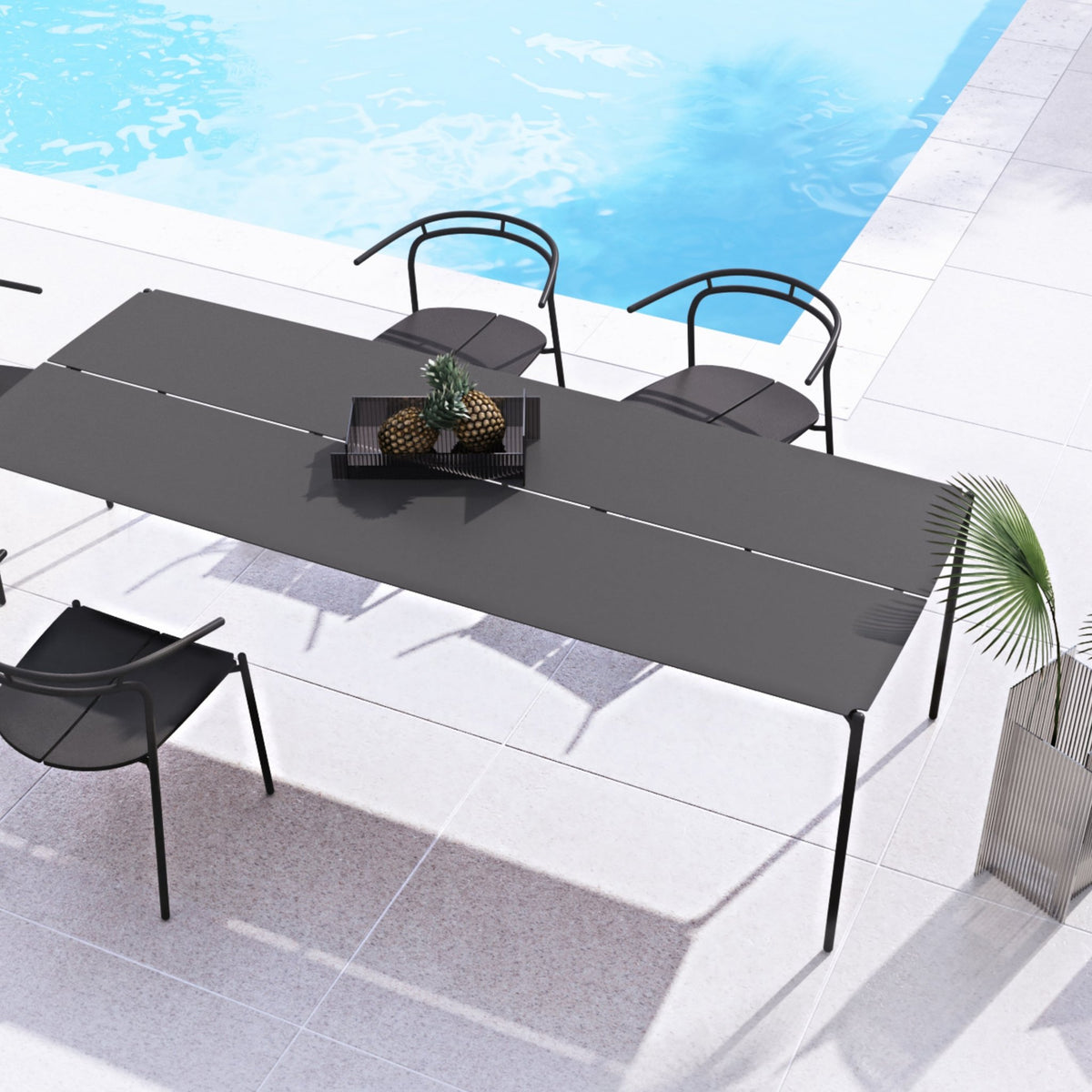 Chaise avec accoudoirs en acier noir Novo - Aytm - The Cool Republic