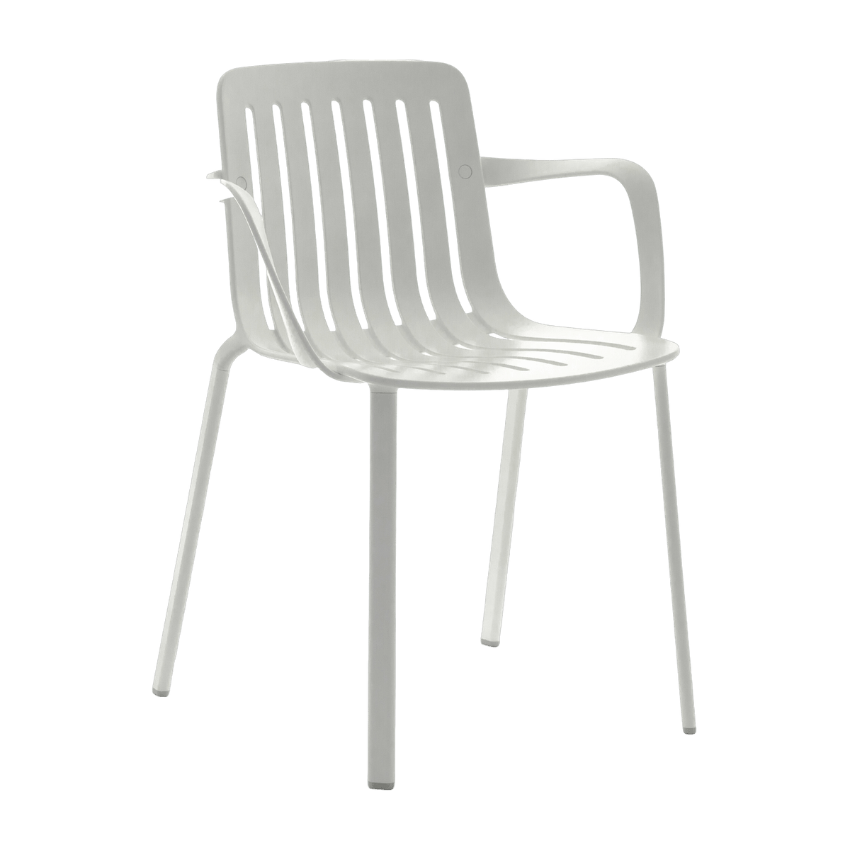 Chaise avec accoudoirs en aluminium blanc Plato - Magis - The Cool Republic