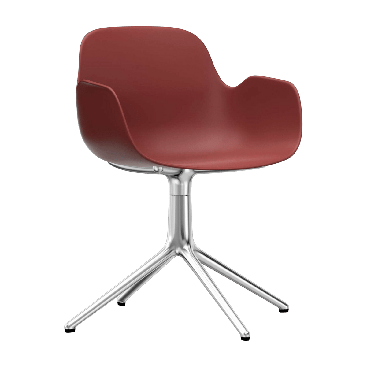 Chaise avec accoudoirs en aluminium et pp rouge Form - Normann Copenhagen - The Cool Republic