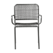 Chaise avec accoudoirs en aluminium et tressage gris Allu 224 I- Gervasoni - The Cool Republic