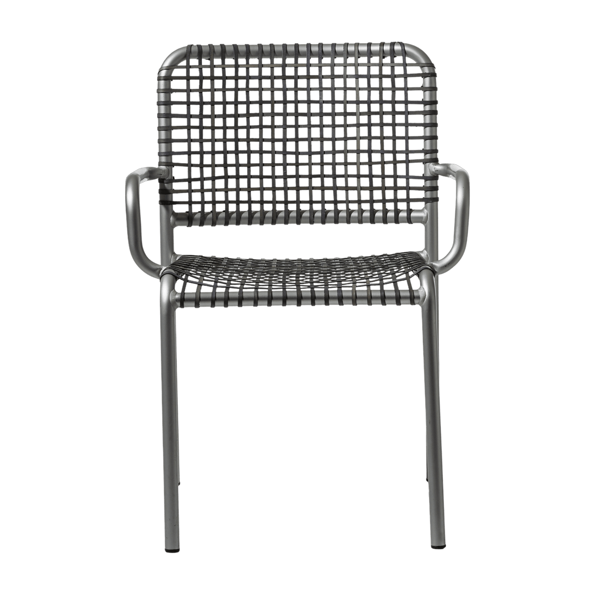 Chaise avec accoudoirs en aluminium et tressage gris Allu 224 I- Gervasoni - The Cool Republic