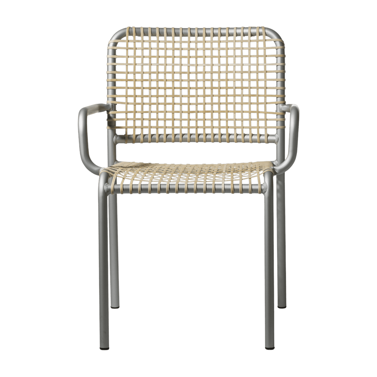 Chaise avec accoudoirs en aluminium et tressage naturel Allu 24 I- Gervasoni - The Cool Republic