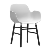 Chaise avec accoudoirs en bois noir et pp blanc Form - Normann Copenhagen - The Cool Republic