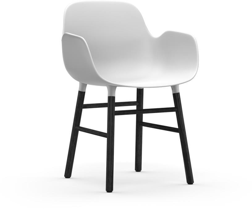 Chaise avec accoudoirs en bois noir et pp blanc Form - Normann Copenhagen - The Cool Republic