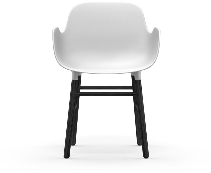 Chaise avec accoudoirs en bois noir et pp blanc Form - Normann Copenhagen - The Cool Republic
