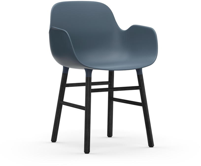 Chaise avec accoudoirs en bois noir et pp bleu Form - Normann Copenhagen - The Cool Republic