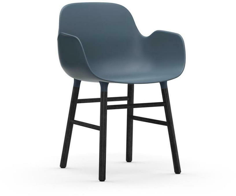 Chaise avec accoudoirs en bois noir et pp bleu Form - Normann Copenhagen - The Cool Republic
