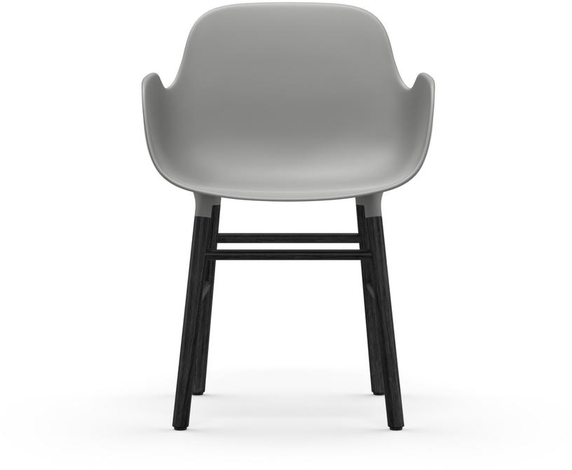 Chaise avec accoudoirs en bois noir et pp gris Form - Normann Copenhagen - The Cool Republic