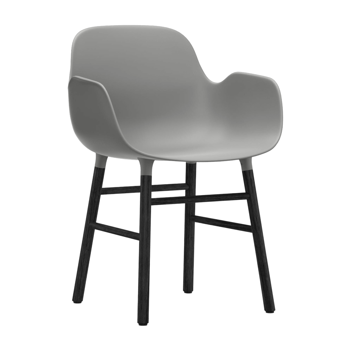 Chaise avec accoudoirs en bois noir et pp gris Form - Normann Copenhagen - The Cool Republic