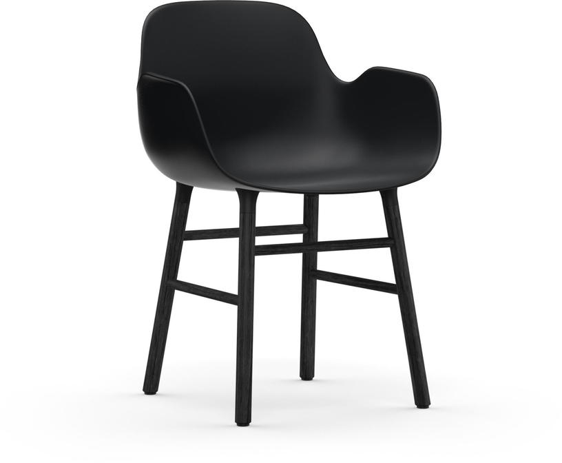 Chaise avec accoudoirs en bois noir et pp noir Form - Normann Copenhagen - The Cool Republic