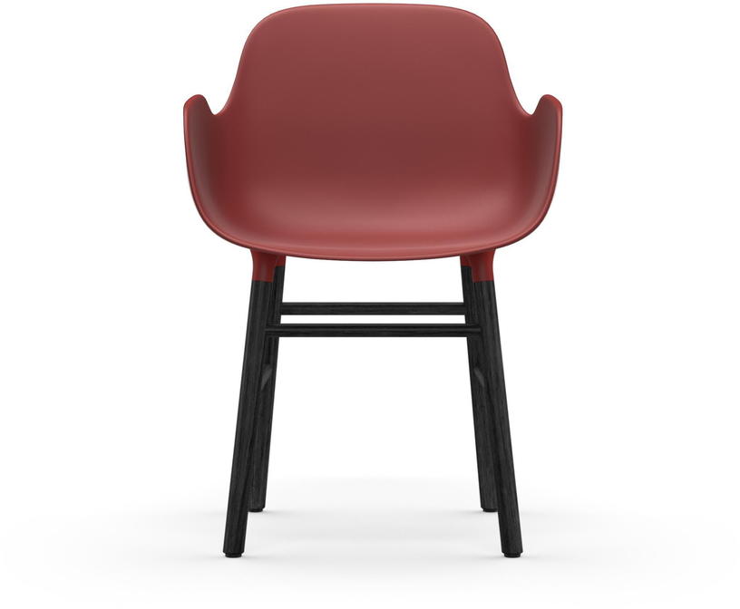 Chaise avec accoudoirs en bois noir et pp rouge Form - Normann Copenhagen - The Cool Republic
