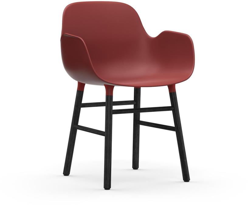 Chaise avec accoudoirs en bois noir et pp rouge Form - Normann Copenhagen - The Cool Republic