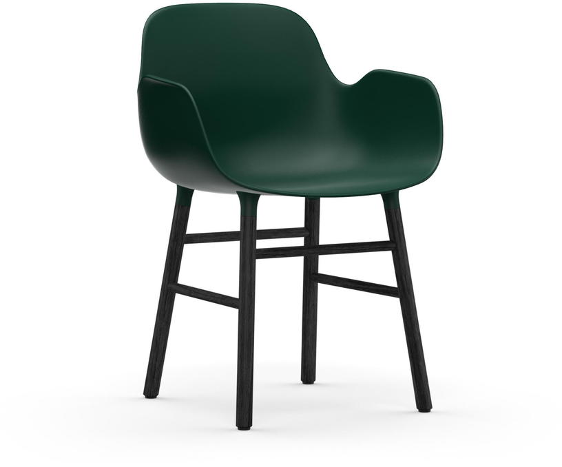 Chaise avec accoudoirs en bois noir et pp vert Form - Normann Copenhagen - The Cool Republic