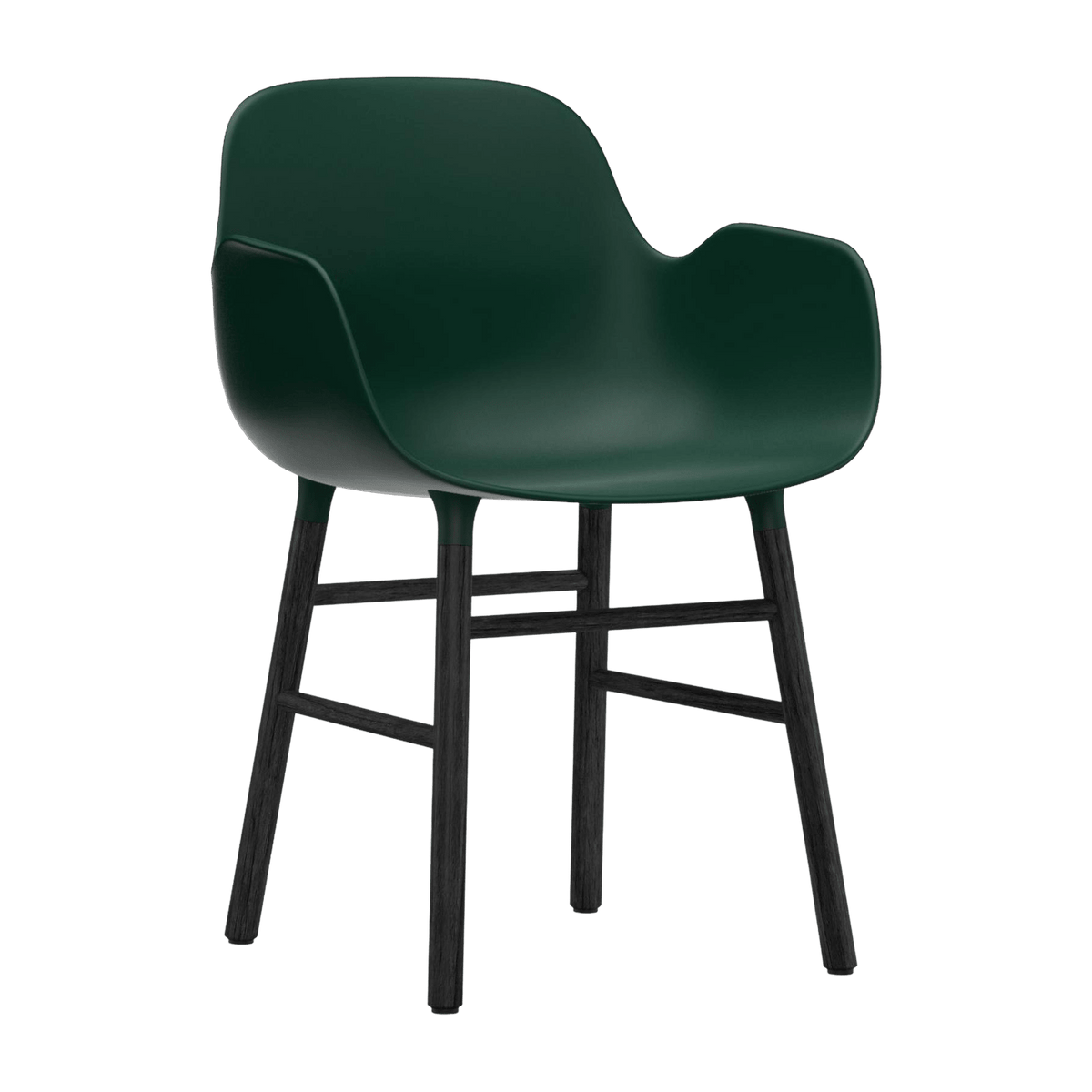 Chaise avec accoudoirs en bois noir et pp vert Form - Normann Copenhagen - The Cool Republic