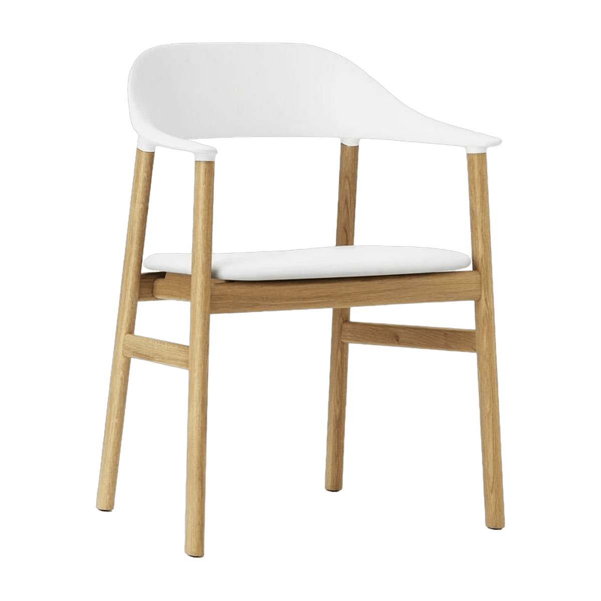 Chaise avec accoudoirs en chêne et cuir blanc Herit Spectrum Leather blanc - Normann Copenhagen - The Cool Republic