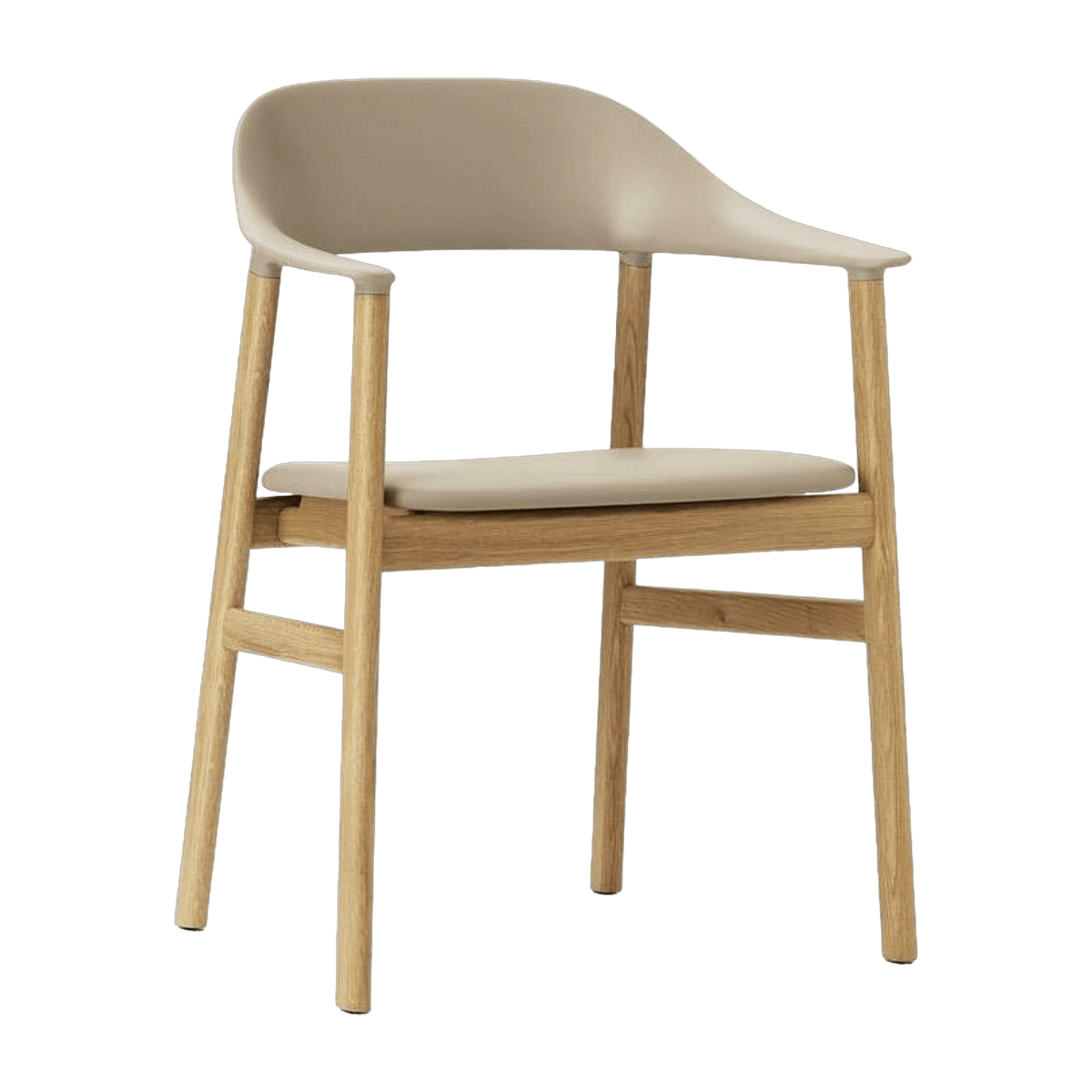 Chaise avec accoudoirs en chêne et cuir sable Herit Spectrum Leather Sand - Normann Copenhagen - The Cool Republic