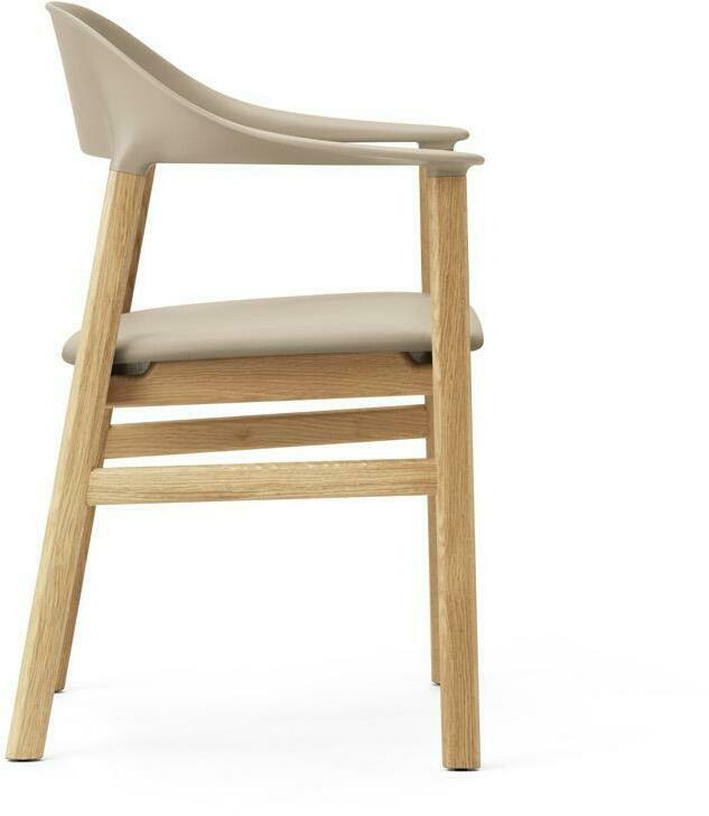 Chaise avec accoudoirs en chêne et cuir sable Herit Spectrum Leather Sand - Normann Copenhagen - The Cool Republic