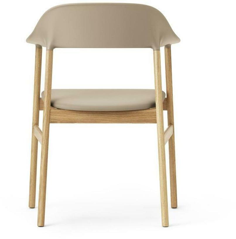 Chaise avec accoudoirs en chêne et cuir sable Herit Spectrum Leather Sand - Normann Copenhagen - The Cool Republic