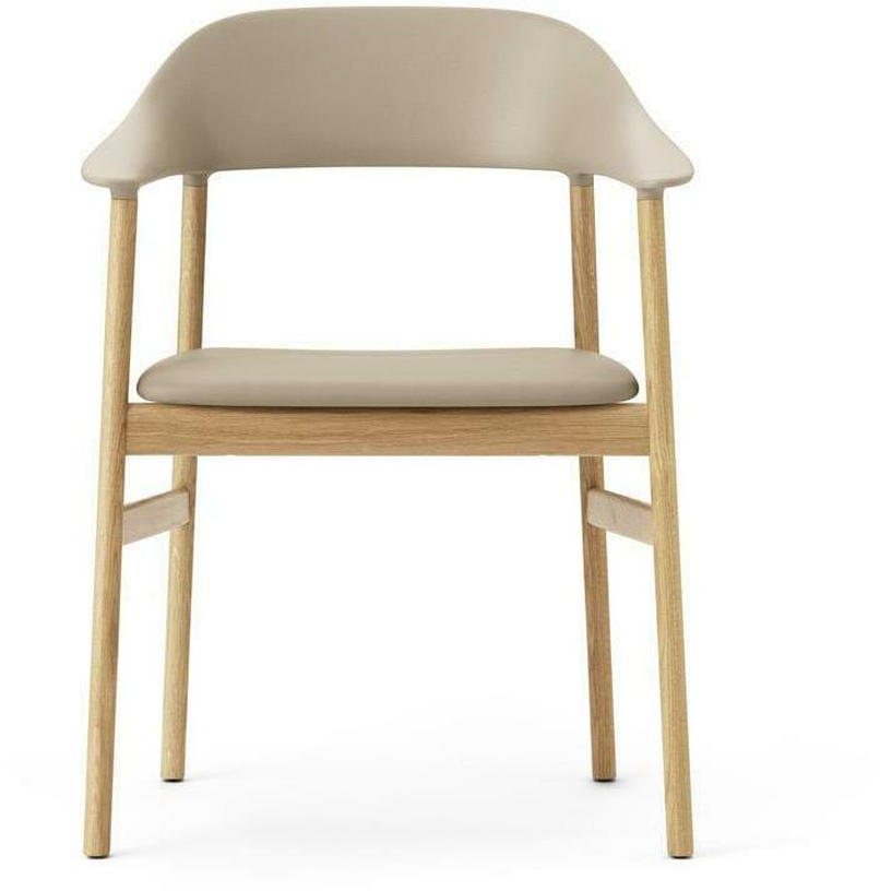 Chaise avec accoudoirs en chêne et cuir sable Herit Spectrum Leather Sand - Normann Copenhagen - The Cool Republic