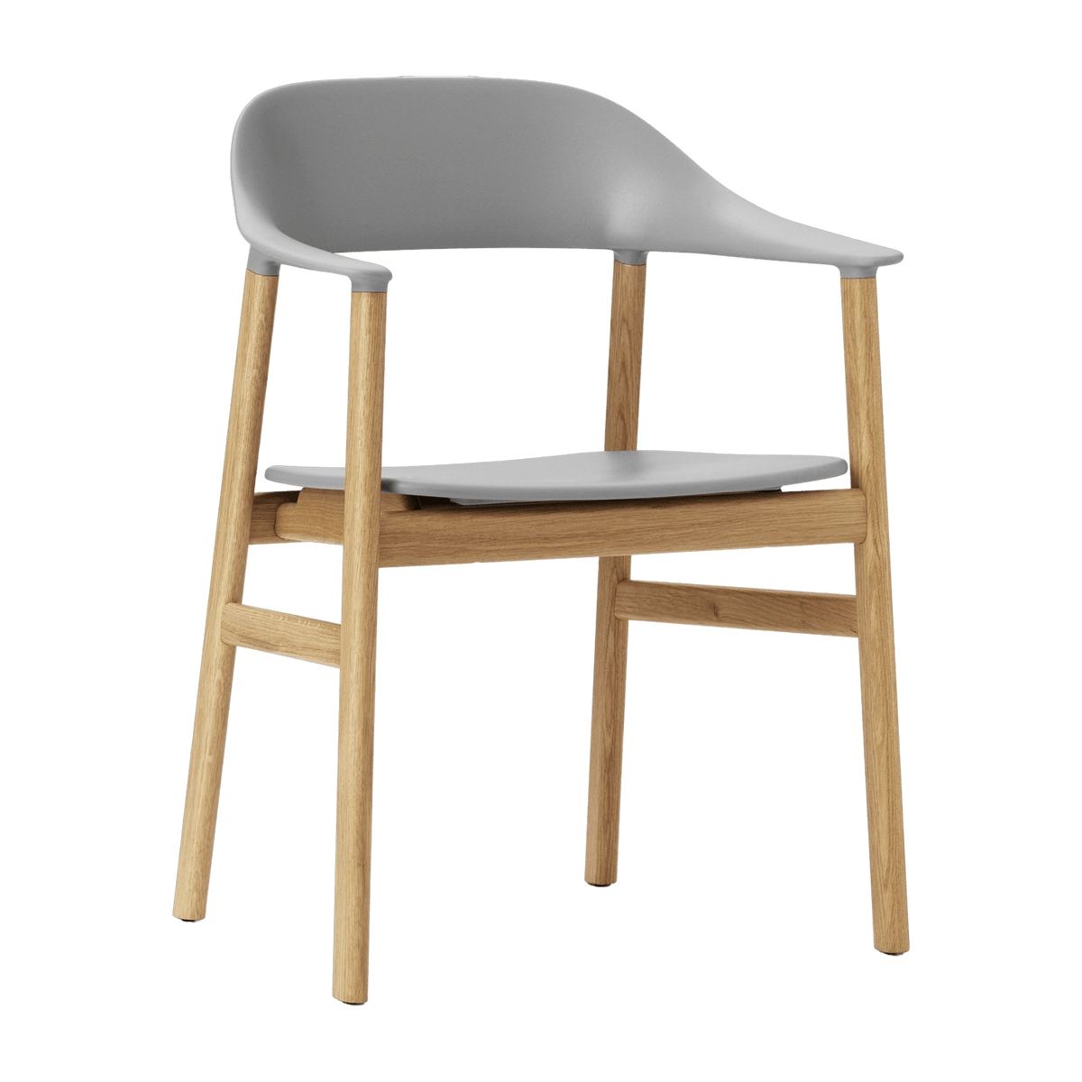 Chaise avec accoudoirs en chêne et polypropylene gris Herit Grey - Normann Copenhagen - The Cool Republic