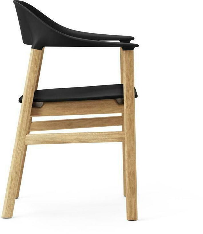 Chaise avec accoudoirs en chêne et polypropylene noir Herit noir - Normann Copenhagen - The Cool Republic