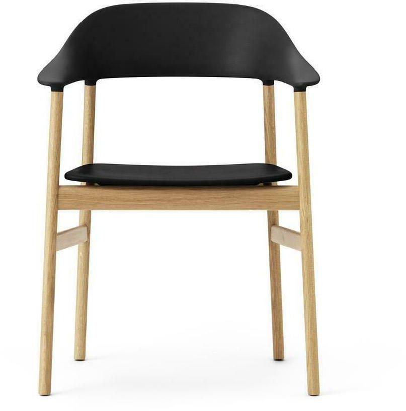 Chaise avec accoudoirs en chêne et polypropylene noir Herit noir - Normann Copenhagen - The Cool Republic