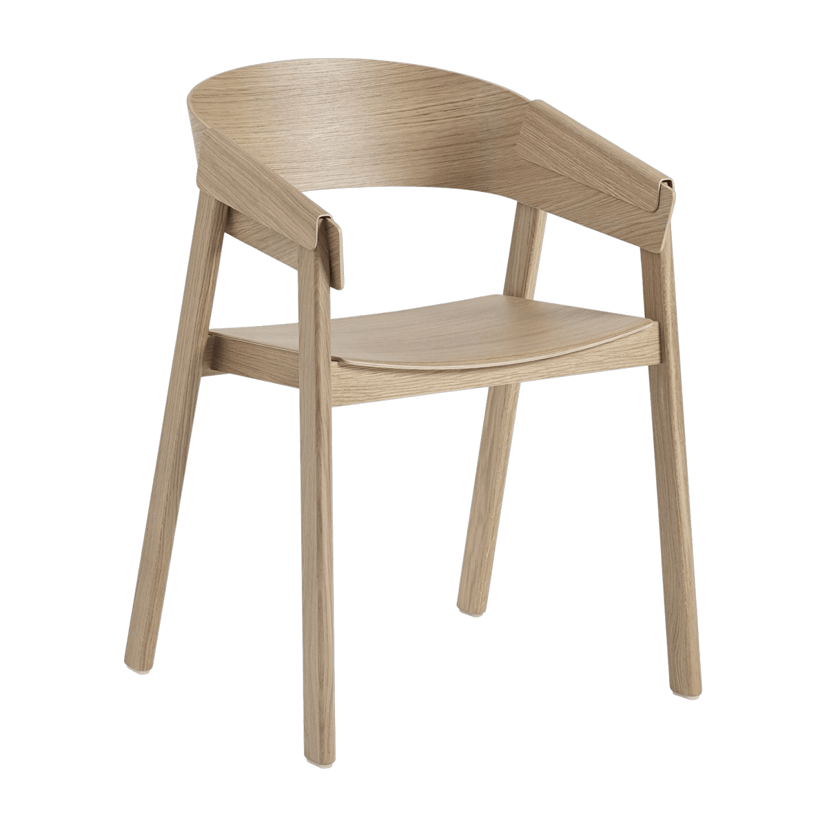 Chaise avec accoudoirs en chêne naturel Cover - Muuto - The Cool Republic