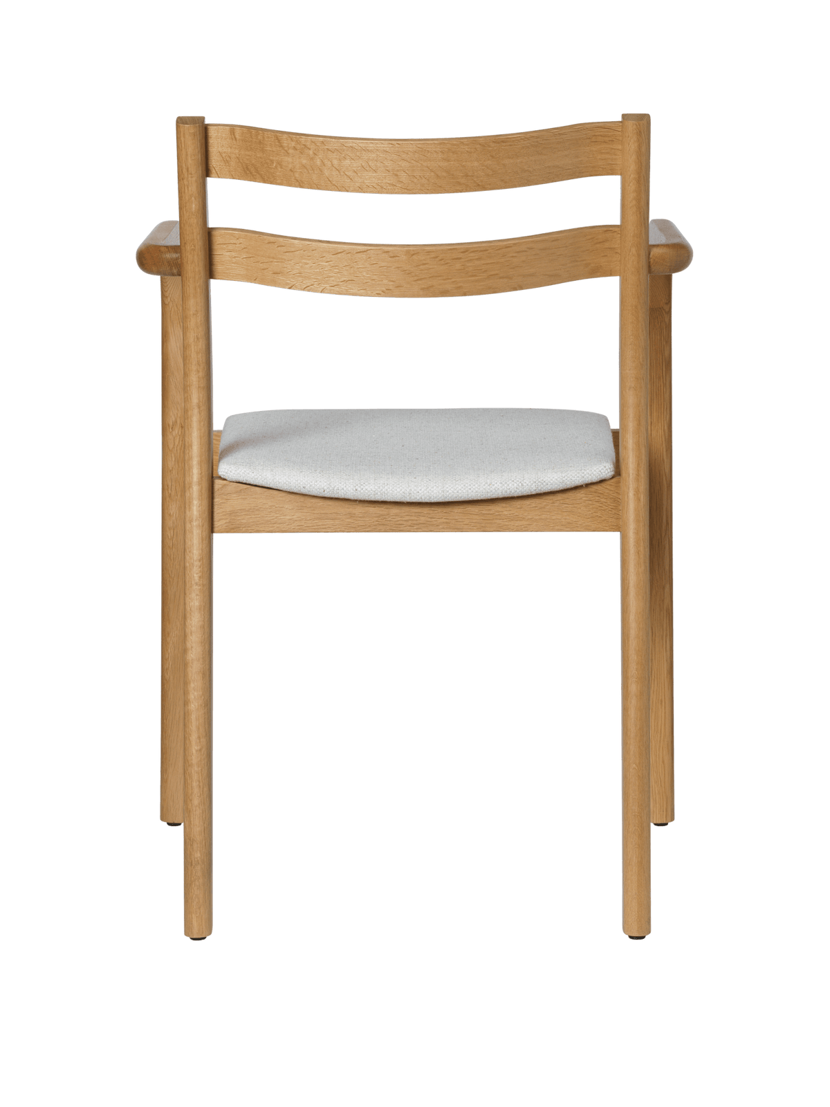 Chaise avec accoudoirs en chêne naturel et assise en tissu blanc Boda - Ferm Living - The Cool Republic
