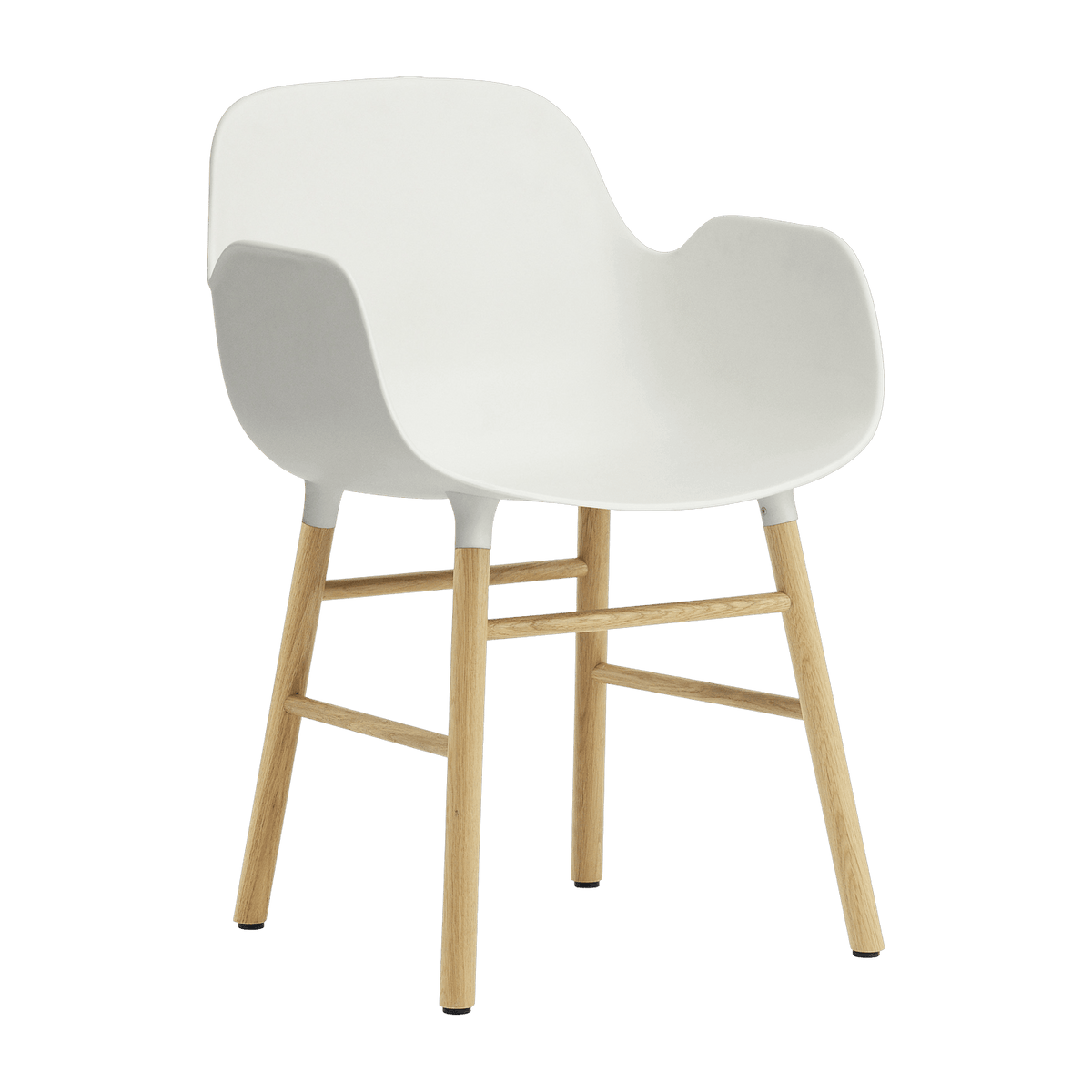 Chaise avec accoudoirs en chêne naturel et pp blanc Form - Normann Copenhagen - The Cool Republic
