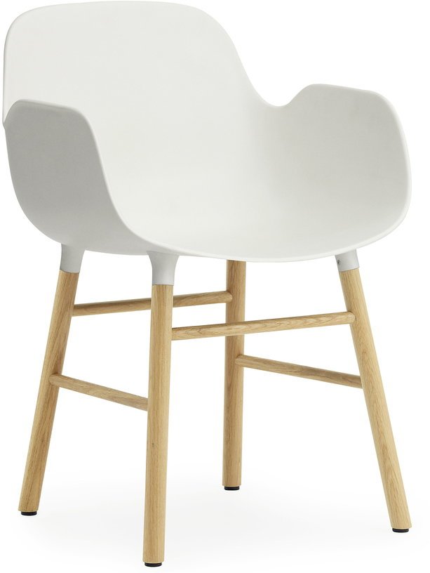 Chaise avec accoudoirs en chêne naturel et pp blanc Form - Normann Copenhagen - The Cool Republic