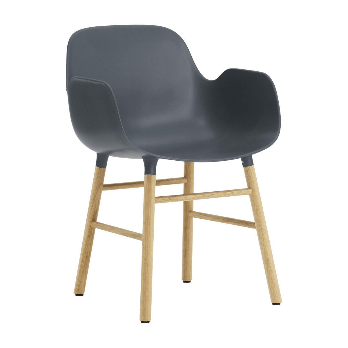 Chaise avec accoudoirs en chêne naturel et pp bleu Form - Normann Copenhagen - The Cool Republic