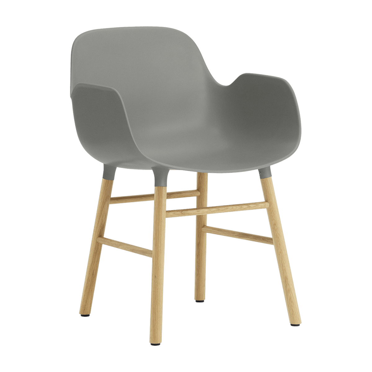 Chaise avec accoudoirs en chêne naturel et pp gris Form - Normann Copenhagen - The Cool Republic