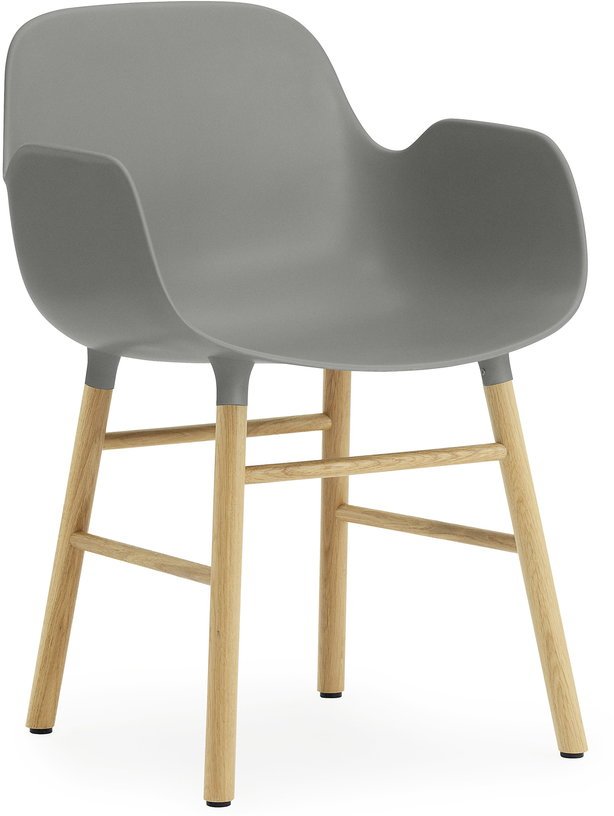 Chaise avec accoudoirs en chêne naturel et pp gris Form - Normann Copenhagen - The Cool Republic